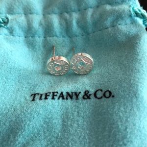 Tiffany & Co. silver circle earrings with bag